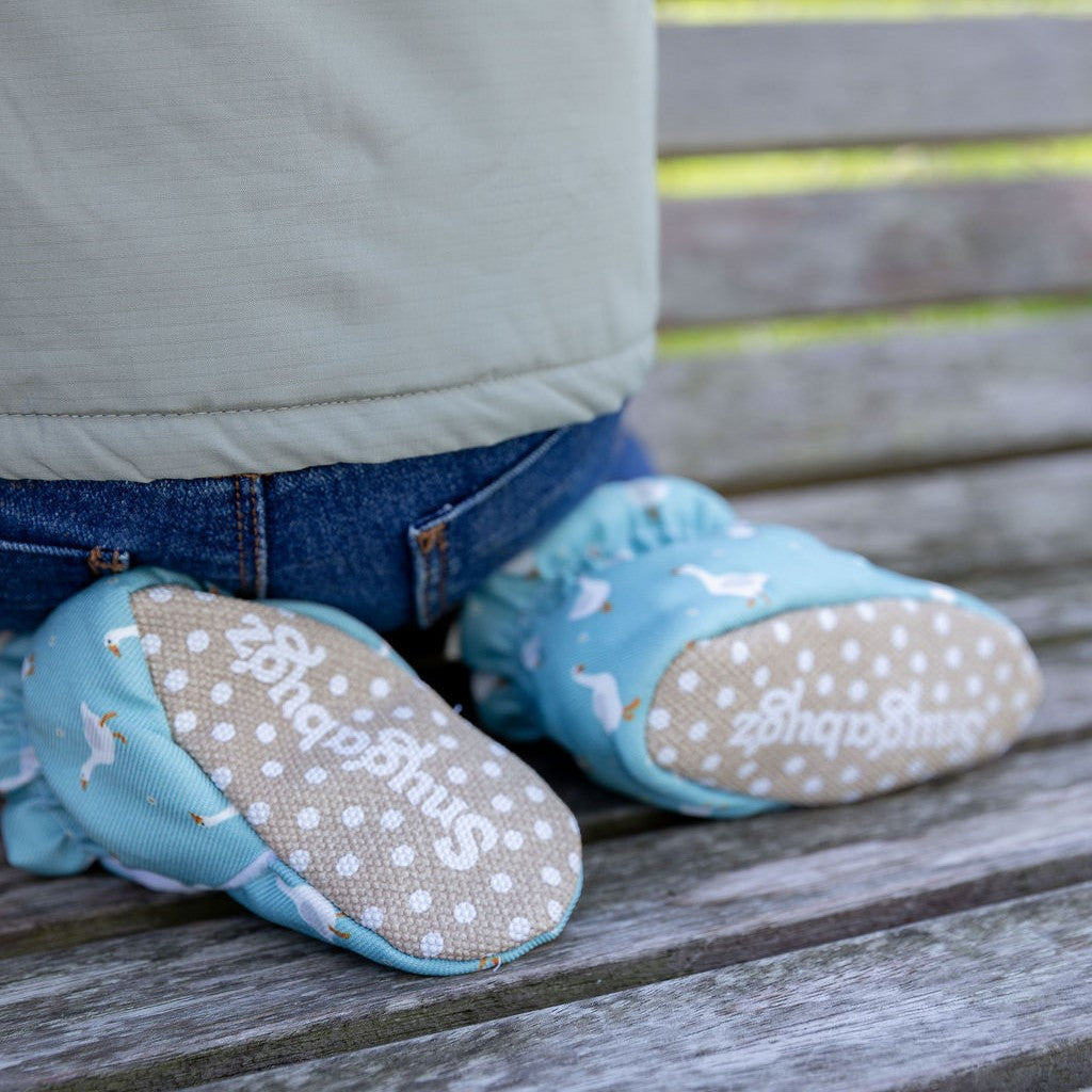 Teal - Water Resistant Stay On Baby Booties With Non-Slip Soles | Snugabugz - Snugabugz