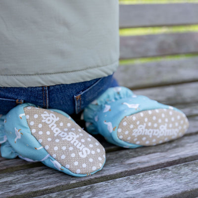 Teal - Water Resistant Stay On Baby Booties With Non-Slip Soles | Snugabugz - Snugabugz