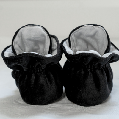 Black Velvet - Stay On Baby Booties With Non-Slip Soles | Snugabugz