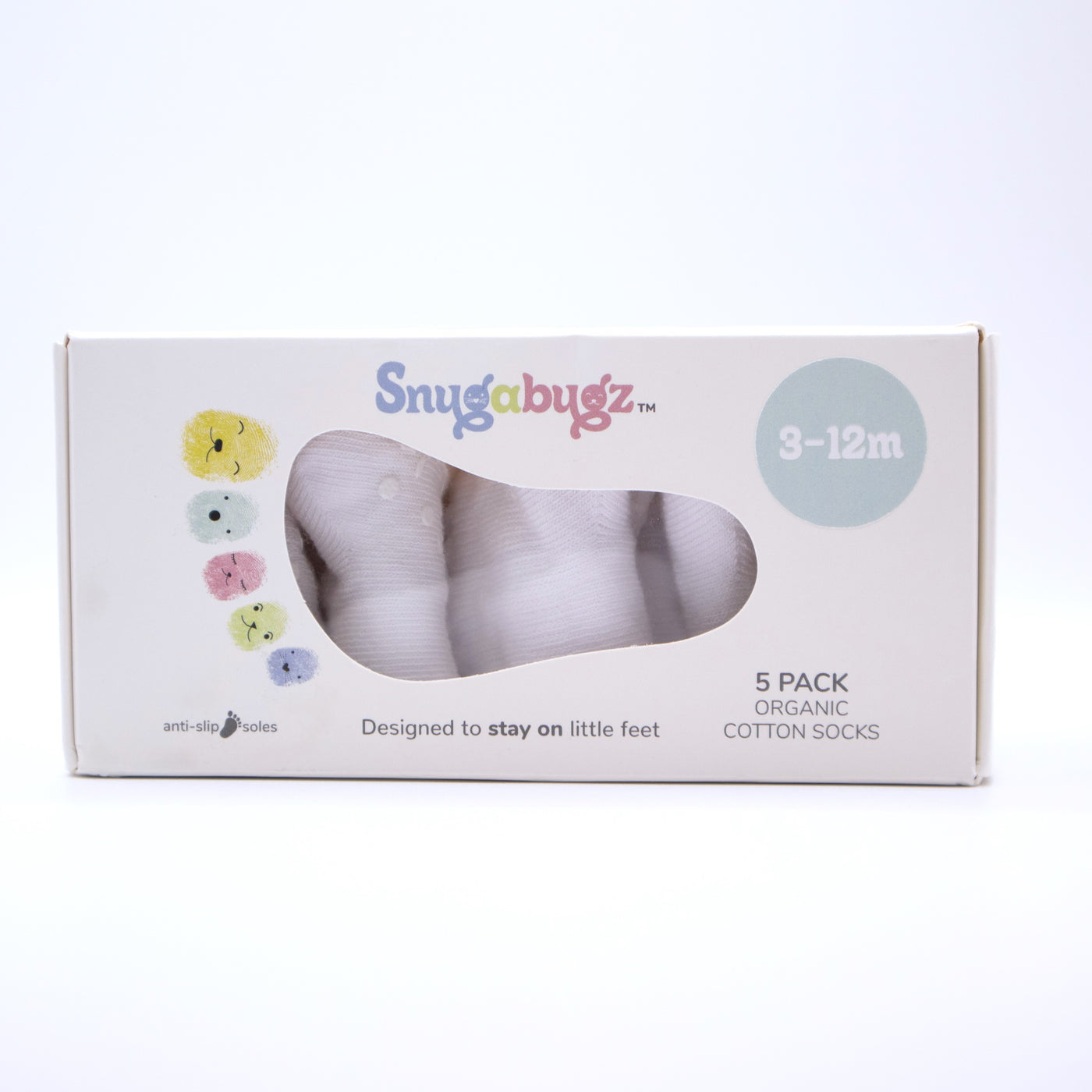 Snugabugz_Baby_Socks_That_Stay_On_with non slip soles infant Boys_5_Pack_Blue_Grey_White_Gift_Box_baby_gift