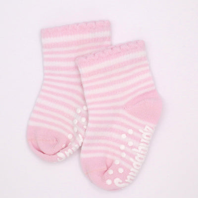Snugabugz Organic cotton baby socks That Stay On Baby's Feet Pink baby Girl socks with non-slip soles
