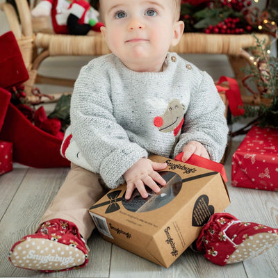 Christmas Stay On Baby Booties With Non-Slip Soles | Snugabugz