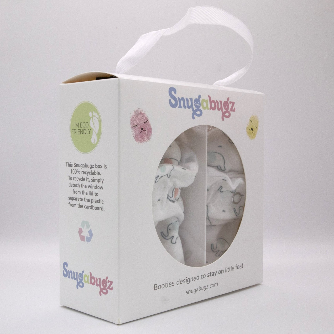 Gender neutral baby booties that stay on for infants made with soft organic cotton, vegan, sustainable, with flexible non-slip soles. Barefoot soft sole baby shoes with flexible soles. baby shoes in gift box for baby shower gift ideas or new baby gift idea.