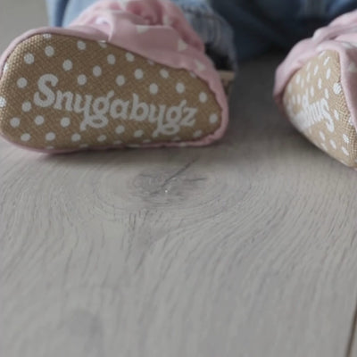 Pink - Baby Booties That Stay-On With Non-Slip Soles | Snugabugz