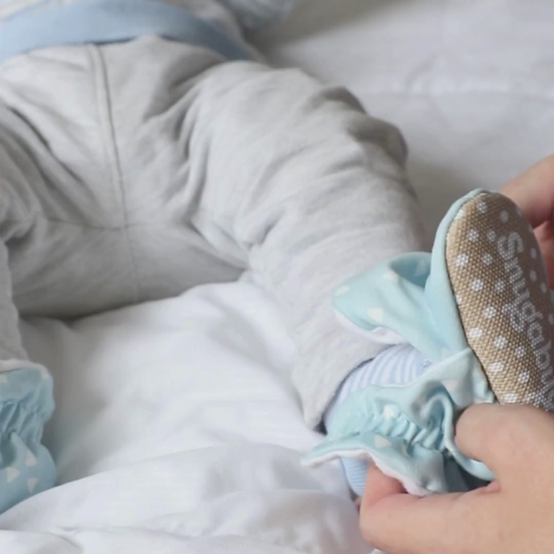 Blue - Stay On Baby Booties With Non-Slip Soles | Snugabugz