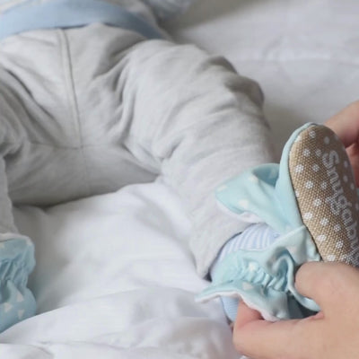 Blue - Stay On Baby Booties With Non-Slip Soles | Snugabugz